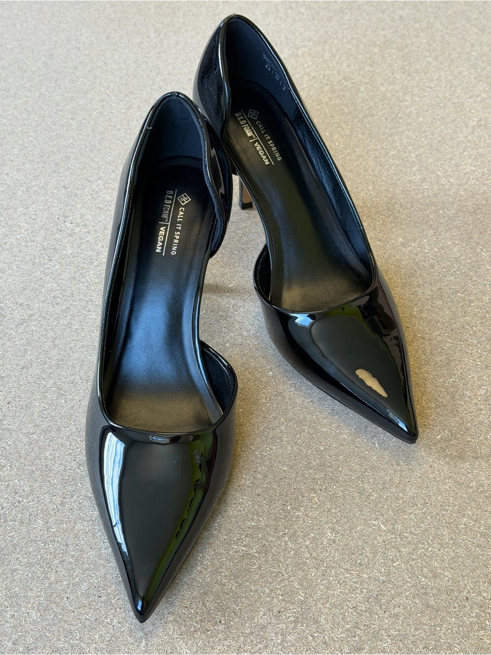 Call It Spring Black Patent Pointed Pumps